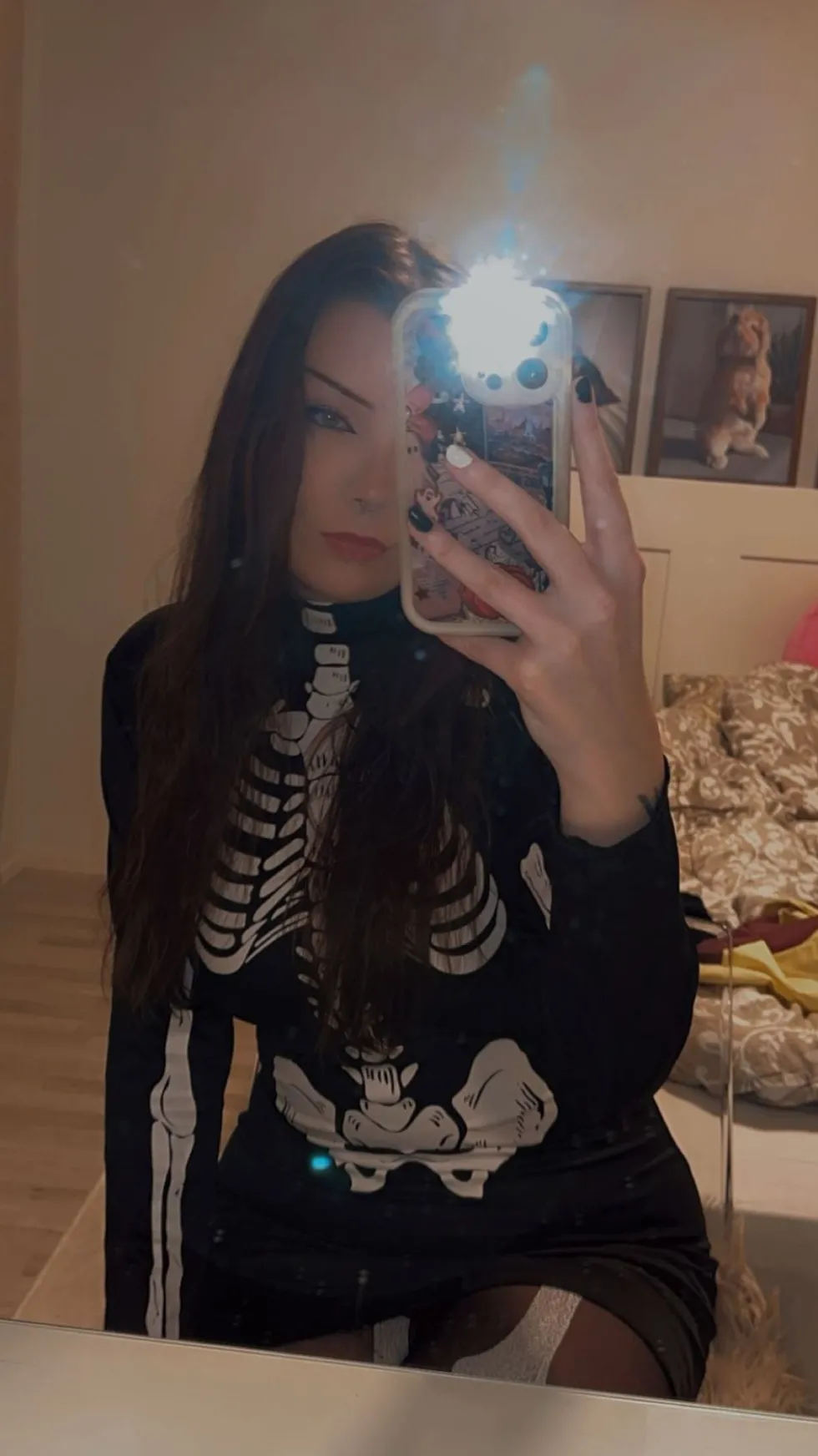 Skeletkjole Kostume