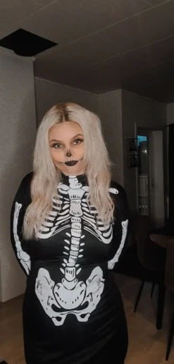 Skeletkjole Kostume