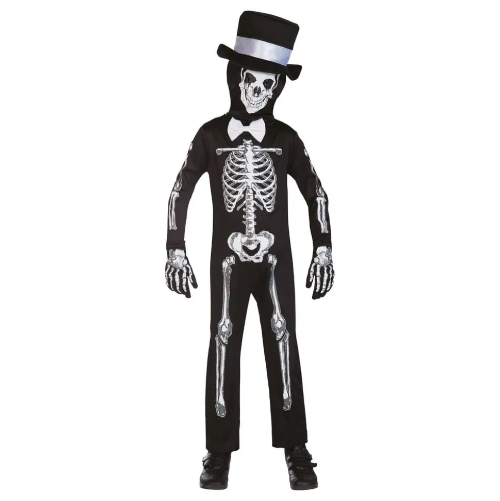 Skelet med Hat Børnekostume