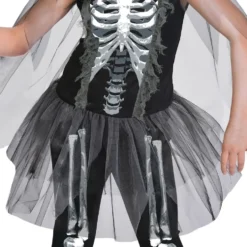 Skelet med Tylnederdel Børnekostume