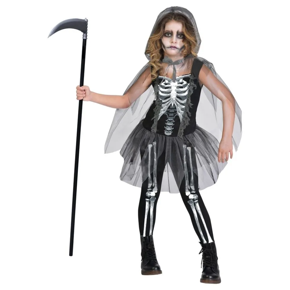 Skelet med Tylnederdel Børnekostume