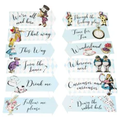 Skilte med Tekst Alice Wonderland