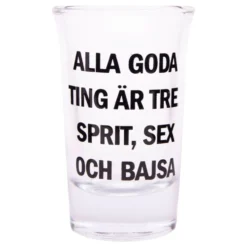 Snapseglas med Tekst