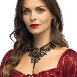 Sort Choker Halskæde med Blonde