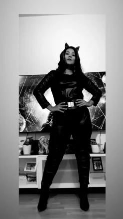 Sort Kat Bodysuit Kostume