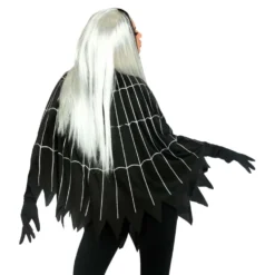 Sort Poncho med Spindelvæv