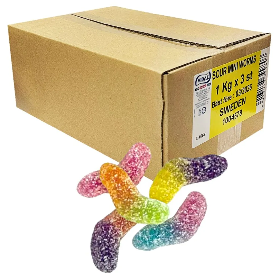 Sour Mini Worms Økonomipakke