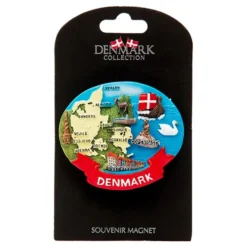 Souvenir Denmark Kort Magnet