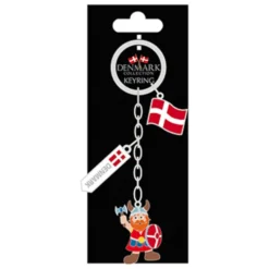 Souvenir Denmark Nøglering Viking/Flag