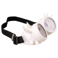 Steampunk Briller med Nitter Hvid