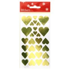 Stickershjerter Guld