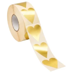 Stickers på Rulle Hjerter Guld