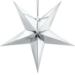 Stjerne i Pap Sølv Metallic
