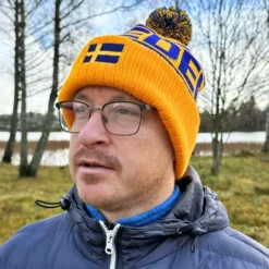 Strikket Hue Pom Pom Sweden Winter Retro