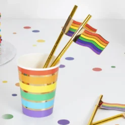 Sugerør Prideflag Guld