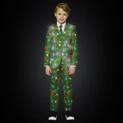 Suitmeister Boys Christmas Green Tree Light Up Jakkesæt
