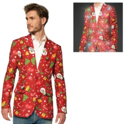 Suitmeister Christmas Red Icons Light Up Jakke Herre