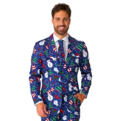 Suitmeister Christmas Snowman Blåt Jakkesæt