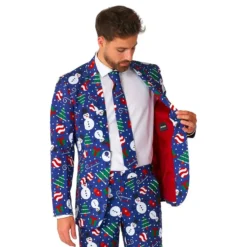 Suitmeister Christmas Snowman Blåt Jakkesæt