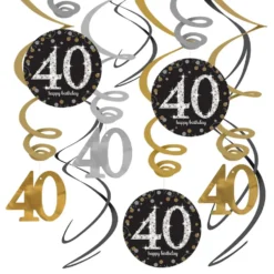 Swirls 40 Guld/Sølv Hængende Dekoration