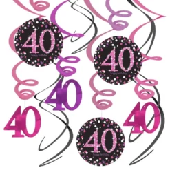 Swirls 40 Lyserød Hængende Dekoration