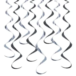 Swirls Sort/Sølv Metallic Hængende Dekoration