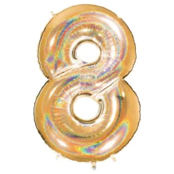 Talballon Glitter Guld