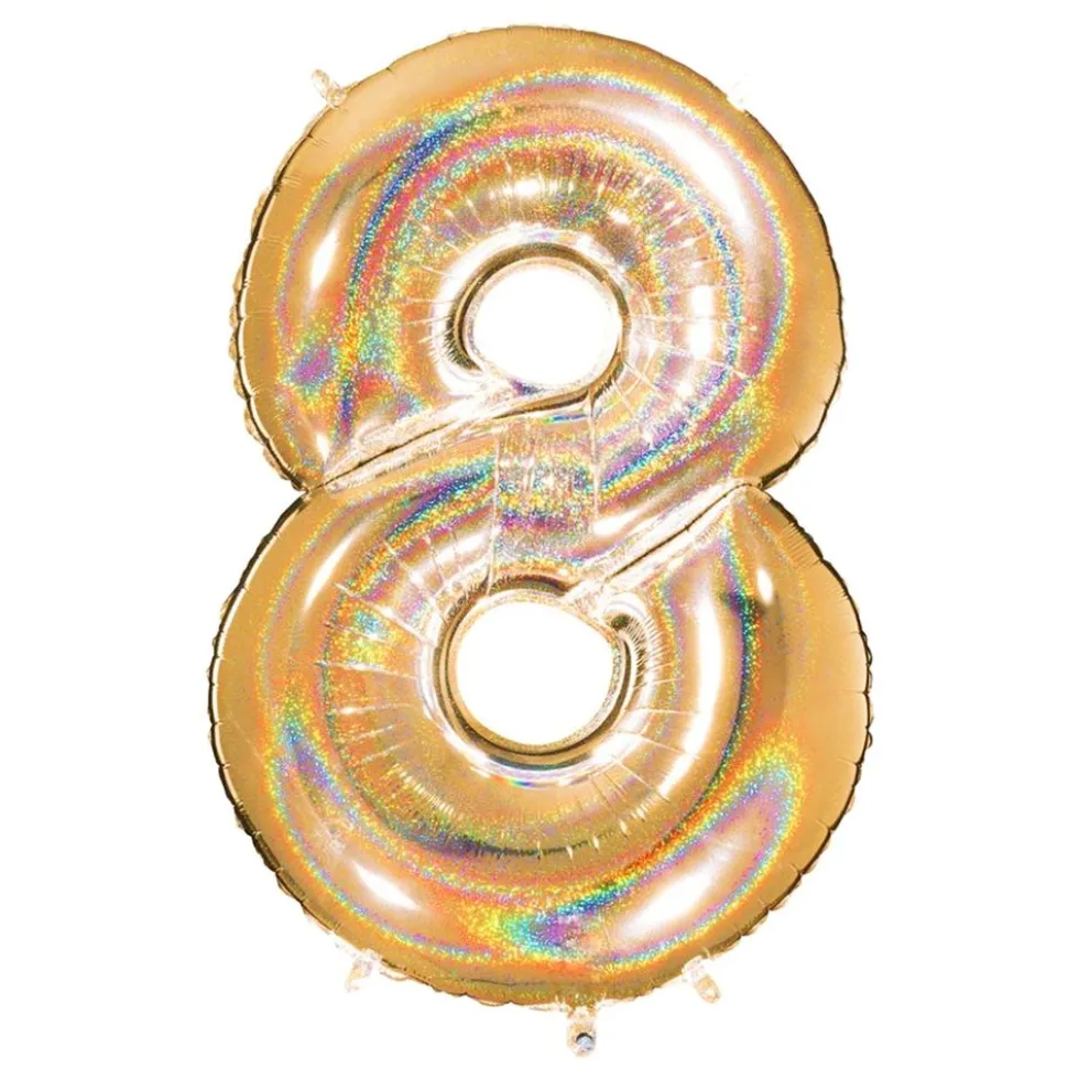 Talballon Glitter Guld