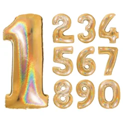 Talballon Glitter Guld