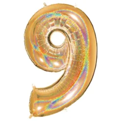 Talballon Glitter Guld