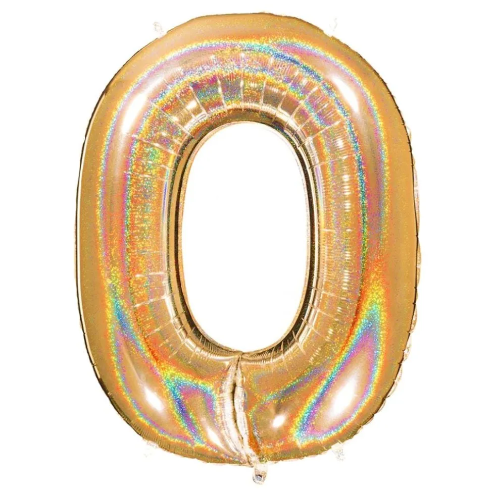 Talballon Glitter Guld