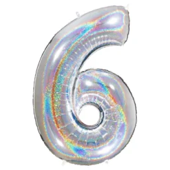 Talballon Glitter Sølv
