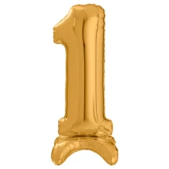 Talballon med Stativ Guld