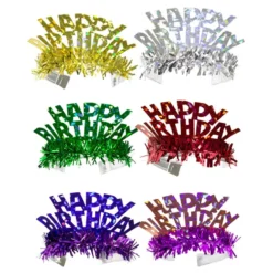 Tiara Happy Birthday Holografiske Flerfarvede