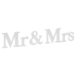 Træbogstaver Hvide Mr & Mrs