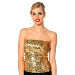 Tubetop/Nederdel Pailletter Guld
