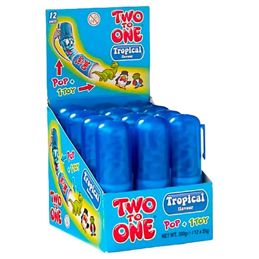 Two to One Tropical Slikkepind med Legetøj Storpak