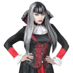 Vampyr Paryk Sort/Hvid
