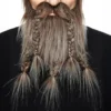 Viking Moustache med Skæg Brun/Grå