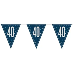 Vimpelguirlande 40 Blå/Sølv