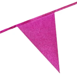 Vimpelguirlande Glitter Mørklyserød