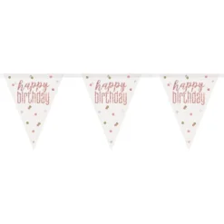 Vimpelguirlande Happy Birthday Rosaguld