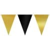 Vimpelguirlande Sort/Guld Metallic