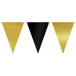 Vimpelguirlande Sort/Guld Metallic
