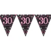 Vimpelguirlande 30 Sort/Lyserød Glitter