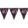 Vimpelguirlande 40 Sort/Lyserød Glitter