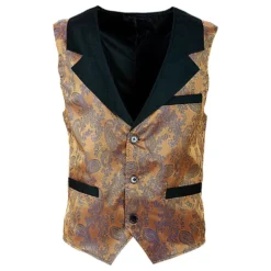 Vintage Jacquard Vest Brun
