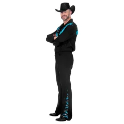 Western Blå Herre Kostume