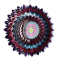 Wind Spinner i Metal Påfugl Lyserød